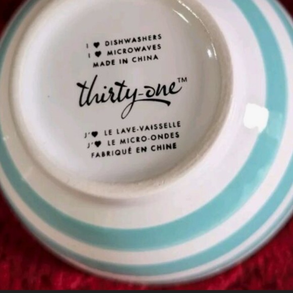 NEW in box! Set of 4 Thirty One ice cream bowls-striped multi-color - Picture 7 of 8